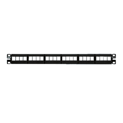 Panduit® NKFP24KSRBSY NetKey 24-Port Modular Faceplate Patch Panel with Strain Relief Bar