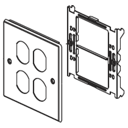 Legrand - Wiremold V4047BB 4000® Series Two-Gang Overlapping Cover Two Duplex Receptacles