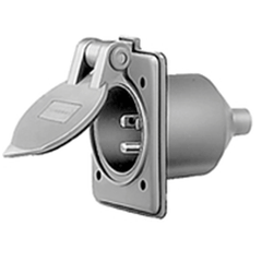 Hubbell HBL61CM64 Weatherproof Straight Blade Inlet 15A, 125V