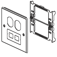 Legrand - Wiremold V4047BF 4000 Series® Two-Gang Overlapping Cover Duplex & Modular Furniture