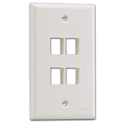 Panduit® NK1FNWH NetKey Single Gang Flush Mount Vertical Faceplate