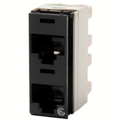 Legrand - Ortronics OR-DJ600 Clarity 6 Dual Panel Jack, Rear Load, T568A/B, 180 Deg