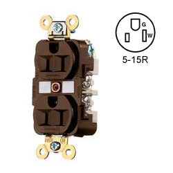Hubbell HBL5262 Duplex Receptacle 15 Amp 125V