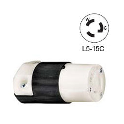 Hubbell HBL4729C 15 Amp 125V Locking Connector - Industrial Grade (Grounding) L5-15C