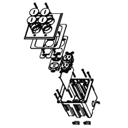 Legrand - Wiremold WMFB2DRKS4B WMFB Series™ Dual-Gang Floor Box Assembly