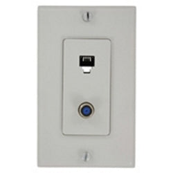 Leviton 40159-W Decora Style Telephone/Video Wall Jack Assembly