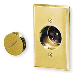 Hubbell HBL5236 Receptacle, Display Type, Brown Phenolic, with .060" Brass Plate and Blank Flush Plug