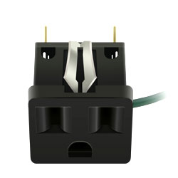 Leviton 1374-500 Snap-in Receptacle, 2 Pole-3 Wire, 15A-125V (Package of 250)