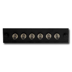 ICC ICFOPT26BK 6-Simplex Ceramic Sleeve ST Fiber Optic Adapter Panel