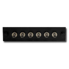 ICC ICFOPT26BK 6-Simplex Ceramic Sleeve ST Fiber Optic Adapter Panel