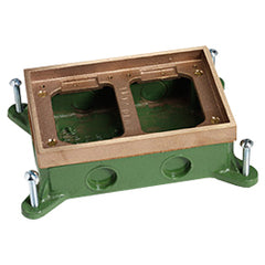 Hubbell B4214 2-Gang Shallow Cast Iron Floor Box