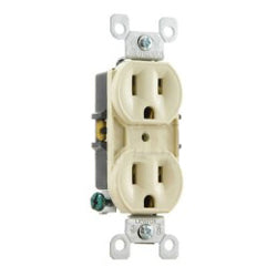 Leviton 5248-ICP 8-Hole Quickwire Push-In 15Amp 125V Grounding, Ivory (Package of 10)