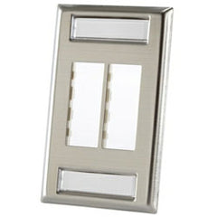 Legrand - Ortronics OR-403STJ14 TracJack™ 4-Port Single Gang Stainless Steel Faceplate