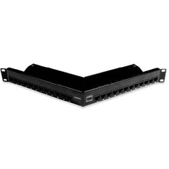 Siemon Z-PNLA-24E Z-MAX 24-Port UTP Angled Patch Panel, 1RMS, Black, Empty