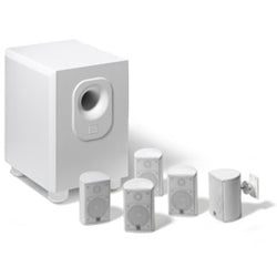 Leviton AEH50-WH 5-Channel Surround Sound Home Cinema Speaker System and 5 Satellite Speakers