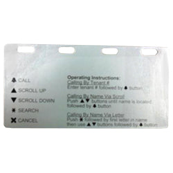 Aiphone GH-OP-PLATE Plate Describing Operation of GF/GH 10 Key Entry Panel