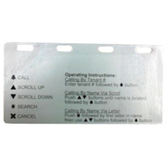 Aiphone GH-OP-PLATE Plate Describing Operation of GF/GH 10 Key Entry Panel