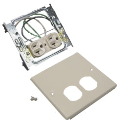 Legrand - Wiremold V4047WX 4000® Series Two-Gang Cover One Duplex Receptacle Installed