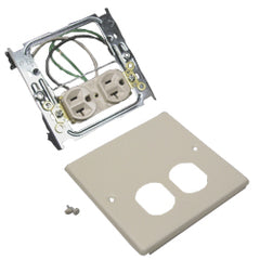 Legrand - Wiremold V4047WX 4000® Series Two-Gang Cover One Duplex Receptacle Installed