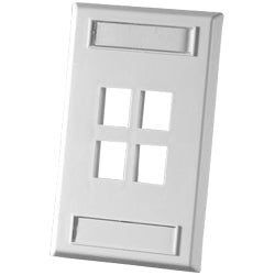 Legrand - Ortronics OR-KSFP4 TechChoice 4 Port Single Gang Plastic Faceplate, Fog White