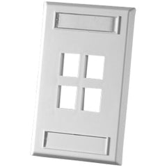 Legrand - Ortronics OR-KSFP4 TechChoice 4 Port Single Gang Plastic Faceplate, Fog White