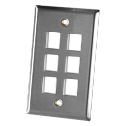 Legrand - Ortronics OR-KSSS6 6 Port Single Gang Stainless Steel Faceplate