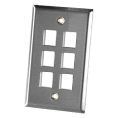 Legrand - Ortronics OR-KSSS6 6 Port Single Gang Stainless Steel Faceplate