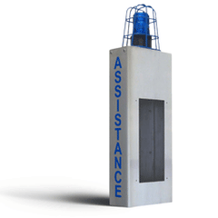 Aiphone IS-WBCA Stainless Steel Wall Mount Box with Assistance Lettering and Light Cage
