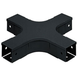 Panduit® FFWC4X4BL Four Way Cross Fiber-Duct Fitting, Black