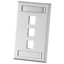 Legrand - Ortronics OR-KSFP3-99 TechChoice 3 Port Single Gang Plastic Faceplate, Wiremold Ivory