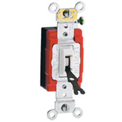 Leviton 1223-2WL 3-Way Toggle Locking Switch, White