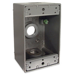 Hubbell 5320-0 Weatherproof Single Gang Box 3 - 1/2" Outlets