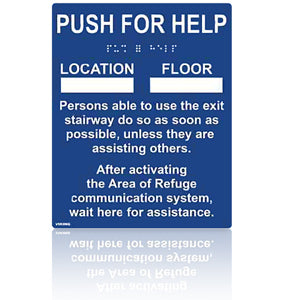 Viking ARS-IB100 Instructional Blue Braille and Raised Letter Sign