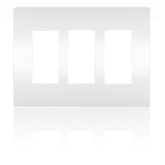 Legrand - Pass & Seymour RWP263W Three Gang Screwless Wallplate