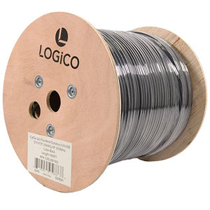 LOGiCO C6EUDB2401 Cat6 UTP 1000FT Ethernet Cable Outdoor Direct Burial Gel Flood 23AWG Bare Copper