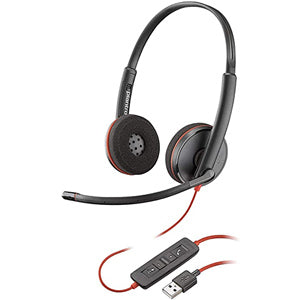 Plantronics 214012-01 Blackwire 3320 Microsoft USB-A Binaural Headset