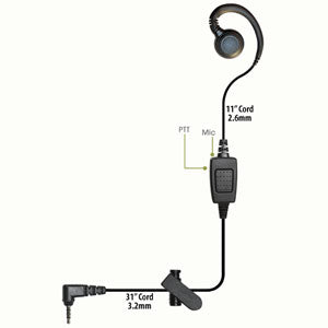 Klein Electronics Inc. Curl-MST PTT Earpiece or Microsoft Teams Walkie Talkie