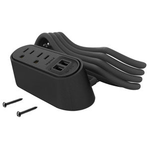 Legrand - Wiremold WSPC220BK Desktop Power Center Slim 2 Outlet USB Black