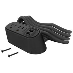 Legrand - Wiremold WSPC220BK Desktop Power Center Slim 2 Outlet USB Black
