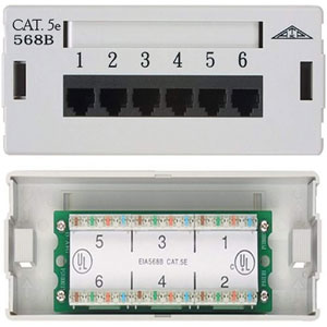 Allen Tel AT55B-6P Cat 5e Six port Patch Box