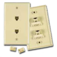 Allen Tel AT317 E-Z Duplex Flush Phone Wall Jack