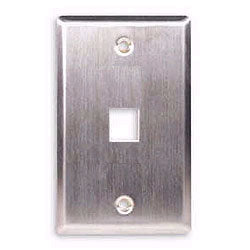 ICC IC107SF1SS Flush Mount Single Gang Stainless Steel Faceplate - 1 Port