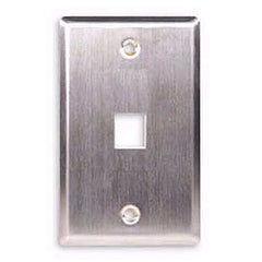ICC IC107SF1SS Flush Mount Single Gang Stainless Steel Faceplate - 1 Port