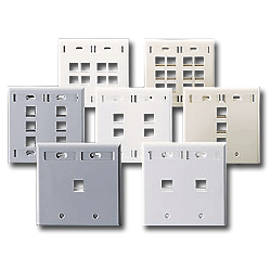 Leviton 42080 QuickPort Dual-Gang Wallplate with Designation ID Windows