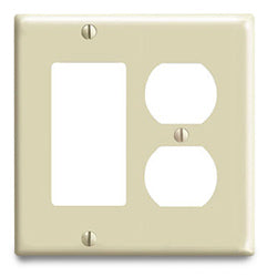 Leviton 80455 Urea Combination 2 Gang Wallplate (1 Duplex/1 Decora/GFCI)