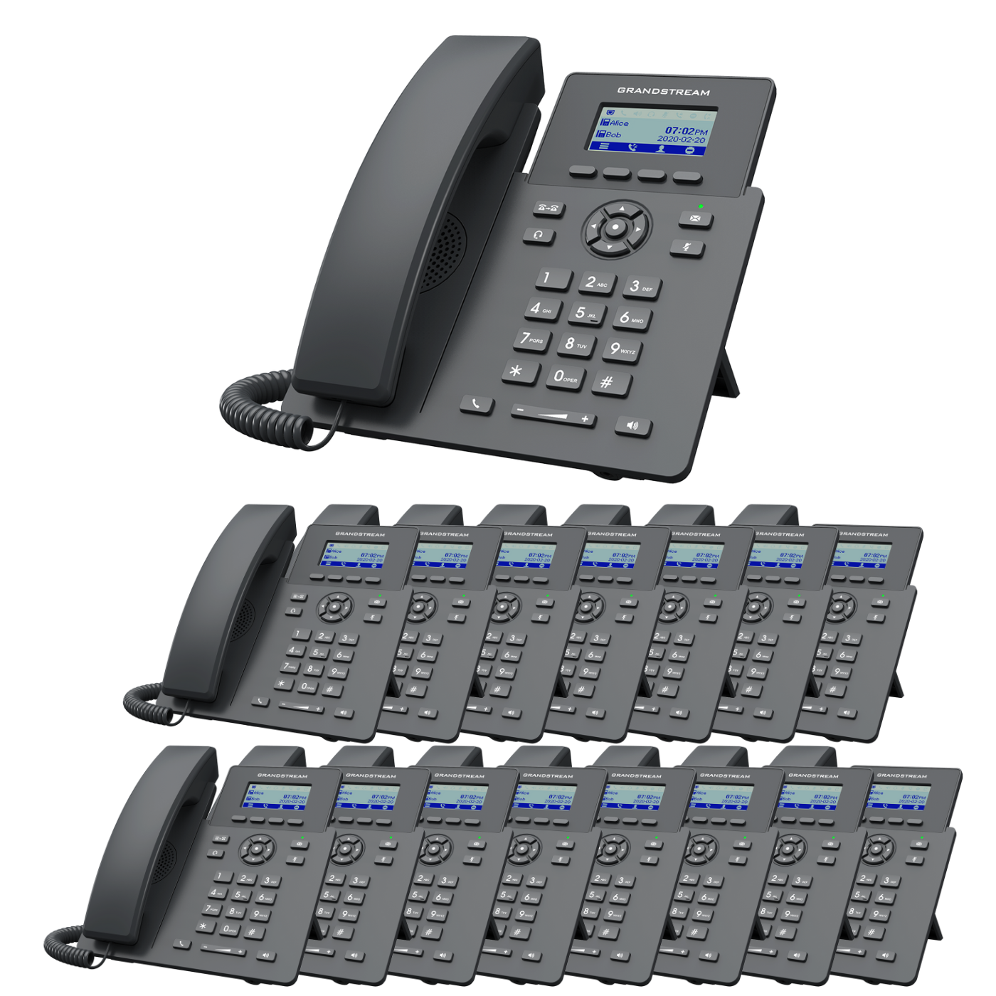 Grandstream GRP2601W WiFi VoIP Starter Office Bundle With 1 Year Free Phone Service