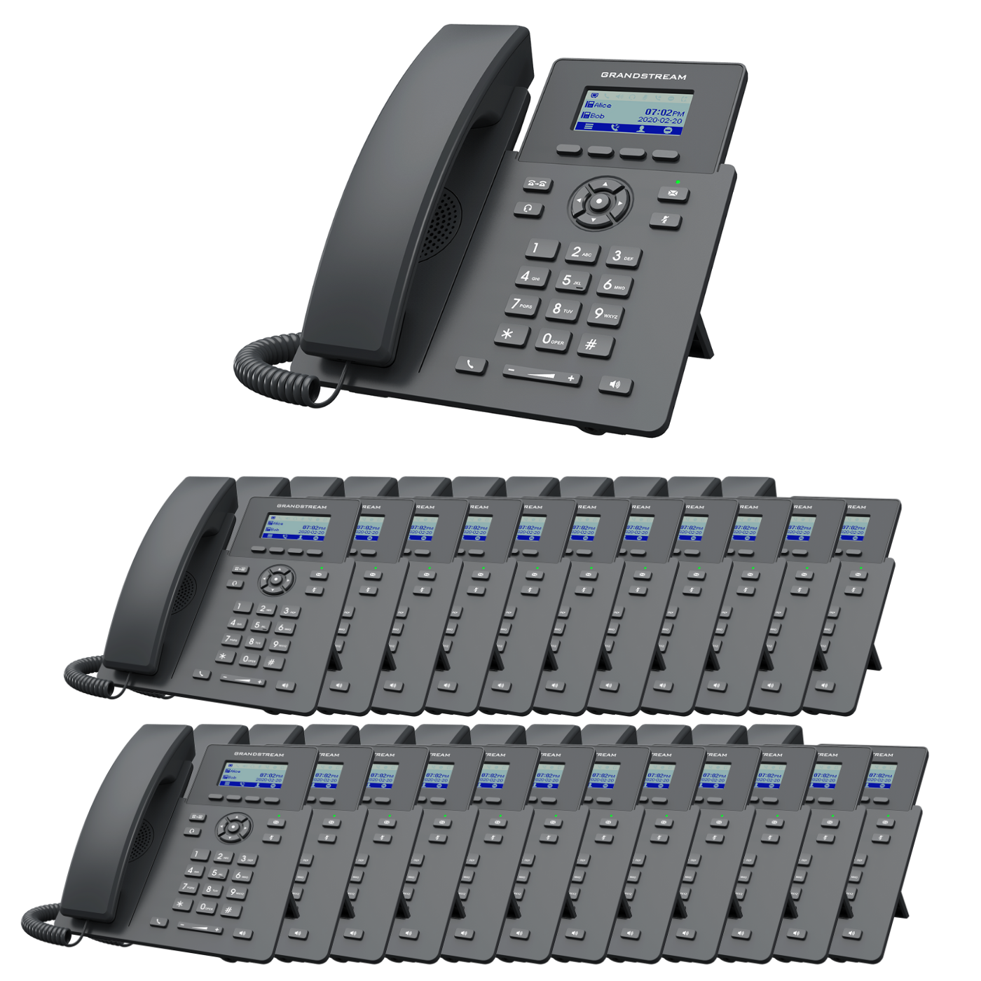 Grandstream GRP2601W WiFi VoIP Starter Office Bundle With 1 Year Free Phone Service