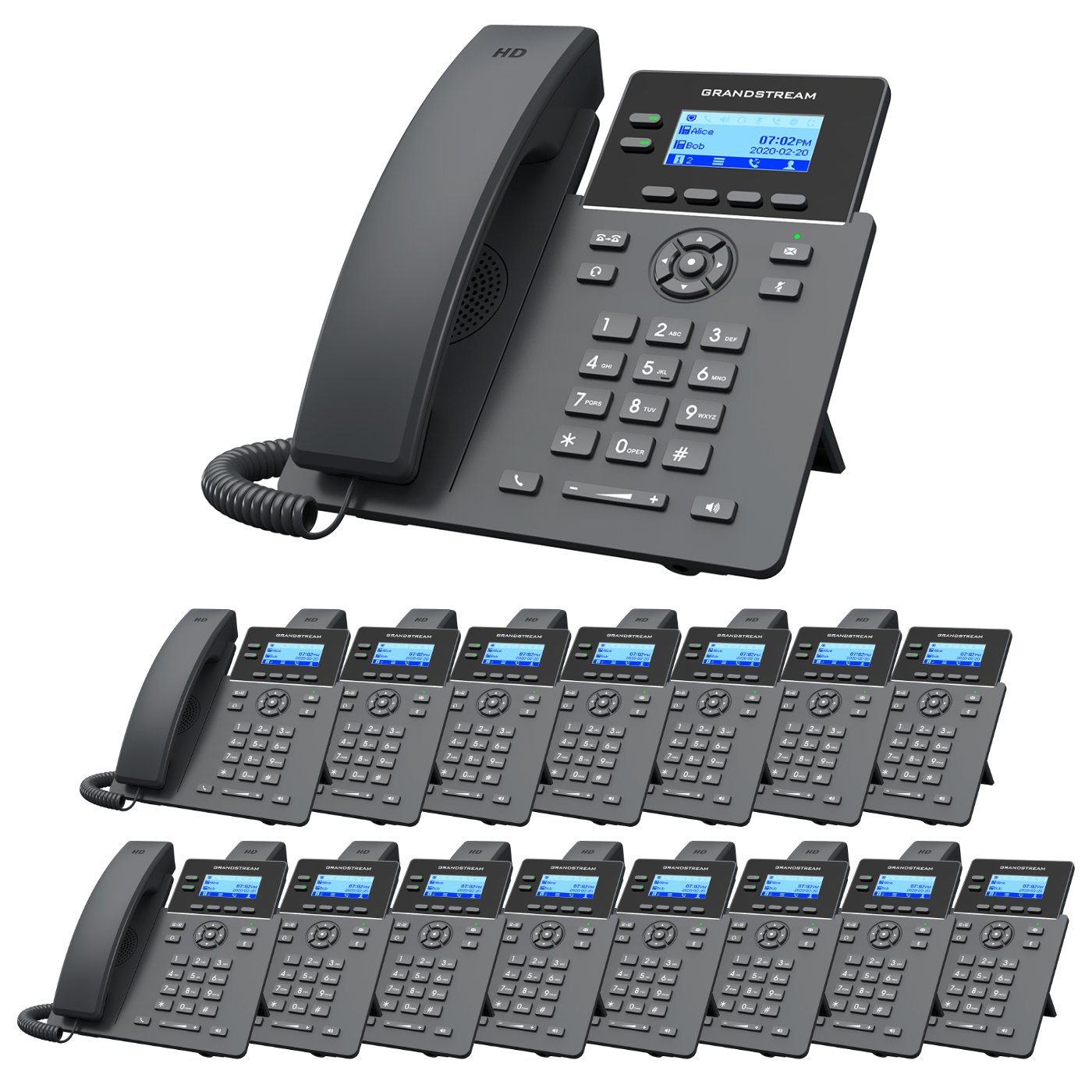 Grandstream GRP2602 VoIP Starter Office Bundle With 1 Year Free Phone Service