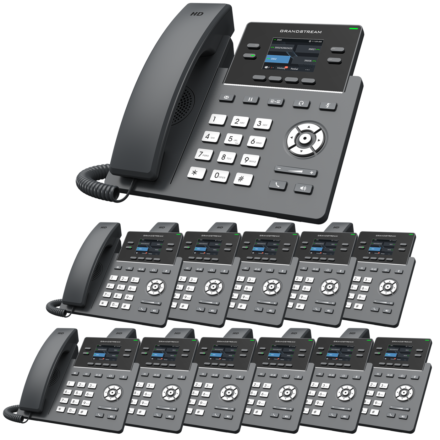 Grandstream GRP2612 VoIP Phone Standard Office Bundle With 1 Year Free Phone Service