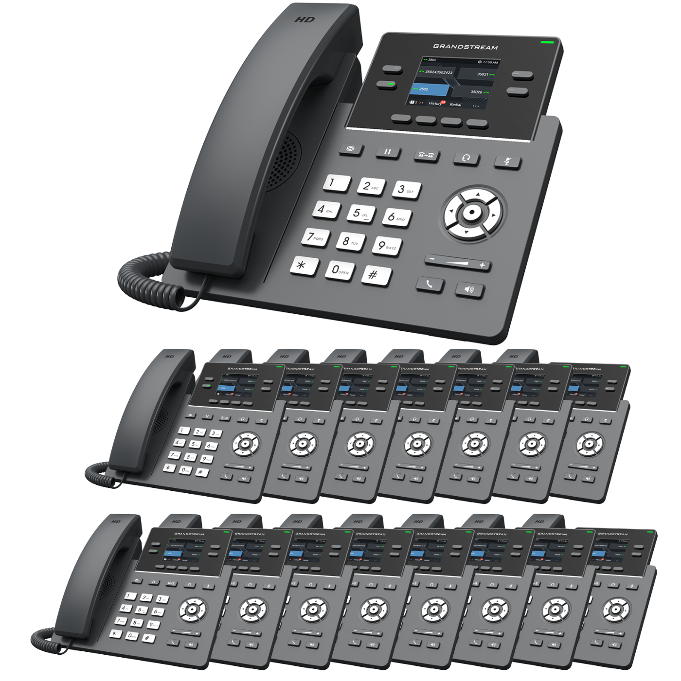 Grandstream GRP2612 VoIP Phone Standard Office Bundle With 1 Year Free Phone Service